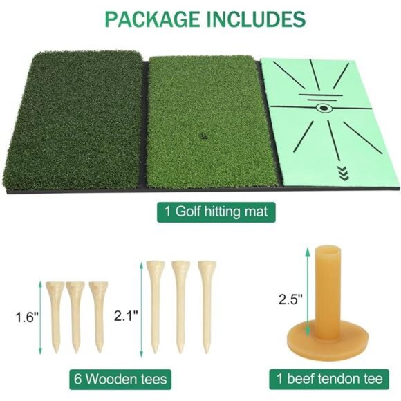 Golf Hitting Mat,3-in-1 Foldable Golf Mat Indoor Outdoor, Tri-Turf Golf Practice - Picture 7 of 8